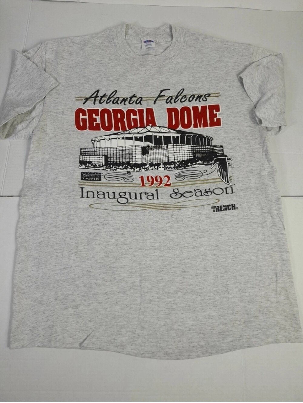 Vtg 1992  Falcons  Georgia Dome Inaugural Season T shirt  Trench Tag Sz L